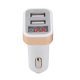 thumbnail image 1 of Cargador de coche mini USB ZHCH 2 puertos pantalla LED blanco dorado, 1 of 5