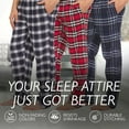thumbnail image 6 of Pajama Pants for Men - 3 Pack Pajama Bottoms - Cotton Blend Flannel Plaid Lounge Pants, Comfortable PJ Pants, 6 of 8