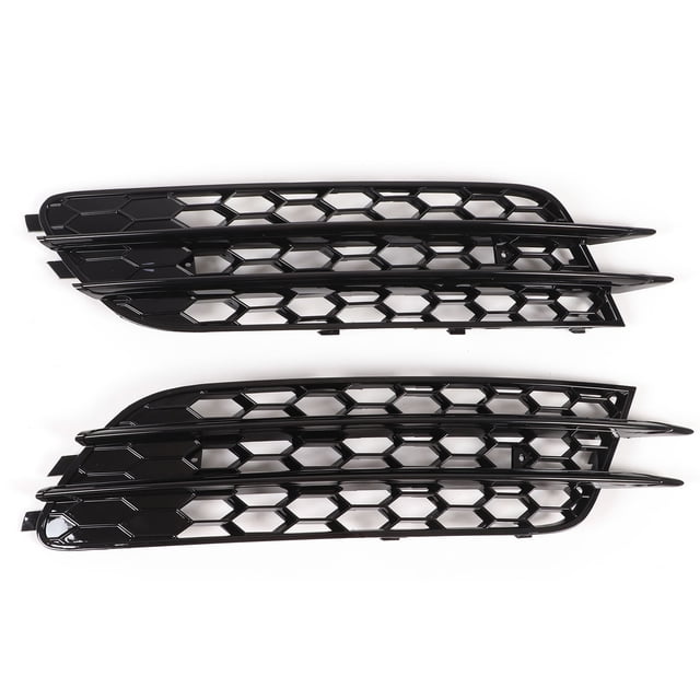 Grille de Luz AntiniBla Delantera, Parrilla de Parachoques Fog Grill Protective Black Black Left a La Derecha Perfecta para Estilo RS6