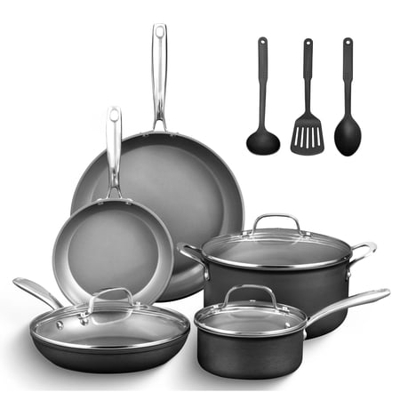 Granitestone 13 Pc Ceramic Pots and Pans Set Non Stick, Kitchen Cookware Sets, Pot and Pan Set Nonstick, Anodized Non Toxic Ceramic Cookware Set, Non Stick Pots and Pan Set, Oven & Dishwasher Safe