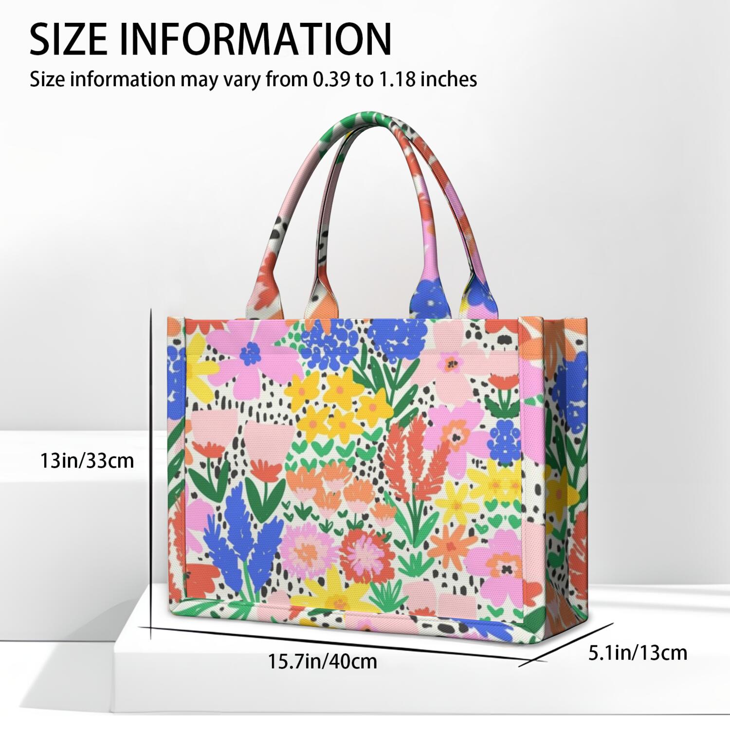 Large Capacity Tote Bag,Pioneer Flower Floral Print Pattern Handbag Fashion Luxury Tote Bag,15.7"x13"x 5.1" Inches,Laptop Compatible