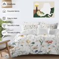 thumbnail image 3 of Spring Flowers 4 Piece Duvet Cover Set Queen Size Watercolor Colored Floral Garden Soft Bedding Set Comforter Cover, 1 Duvet Cover 1 Flat Sheets and 2 Pillowcases, 3 of 9