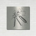 thumbnail image 3 of Luxe Metal Art 'Burlap Vegetable BW Sketch Peas' by Studio Mousseau, Metal Wall Art, 36"x36", 3 of 7