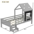 thumbnail image 4 of Bellemave Twin Size Montessori Bed, House Beds with Low-Profile Stairs and Star-shape Roof, Wood Platform Bed with a Bookcase, Window and Blackboard, No Box Spring Needed-Gray, 4 of 6