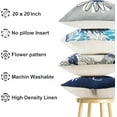 thumbnail image 6 of Decorative Throw Pillow Covers 20x20 Inch Pillow Covers Set of 4 Blue Pillow Cover Linen Square Pillow case,Farmhouse Throw Pillow Cover Outdoor Pillow Covers for Couch Sofa Living Room, 6 of 6