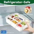 thumbnail image 5 of Divided Serving Tray with Lid and Handles 9 Compartments Snack Box Container Charcuterie Organizer Snackle Box Container for Candy,Nuts，Fruits,Snacks,3 Pack,White, 5 of 7