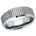 thumbnail image 2 of Greek Key Tungsten Carbide Ring - Mens Tungsten Wedding Band - Comfort Fit Ring - Greek Key Laser Engraving - 7, 2 of 3