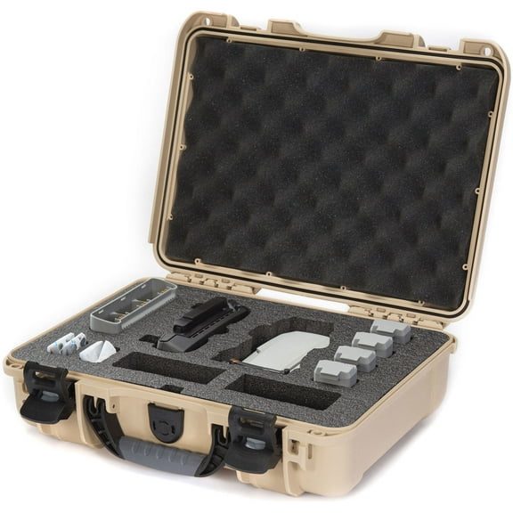 Nanuk 910 Waterproof Hard Case with Foam Insert for DJI Mini SE Fly More Kit, Tan