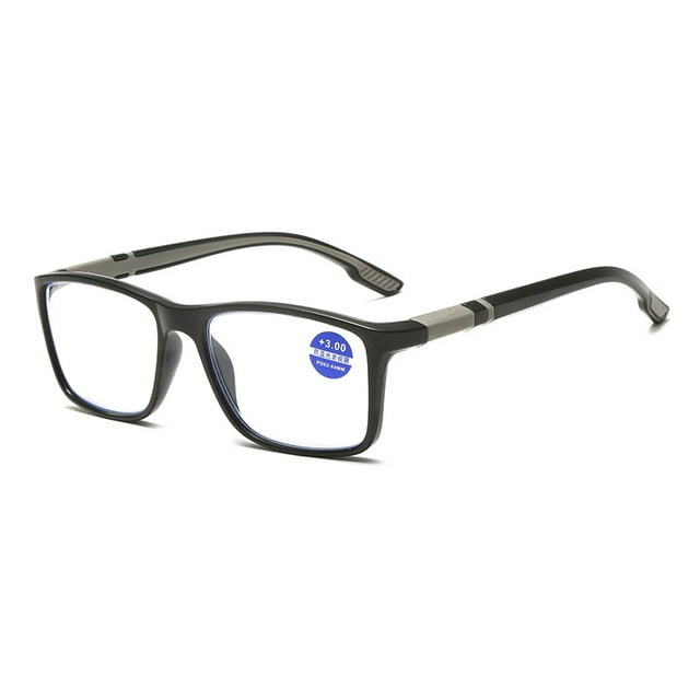 FG Ultralight TR90 Reading Glasses Blue Light Blocking Presbyopia Eyeglasses Men Hyperopia Optical Eyewear +100-+400 Gray +150