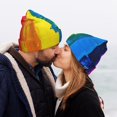 thumbnail image 5 of Lsque Rainbow Colored Pattern Knitted Beanie, Unisex Winter Hat, Knit Hat Winter Beanies Thick Fisherman Beanies Cuffed Plain Skull Caps, 5 of 6