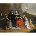 thumbnail image 2 of Jan Victors 18x15 Gold Ornate Wood Frame and Double Matted Museum Art Print Titled - A Portrait of a Family Within a Formal Garden Setting, the Husband and Wife Seated Beneath Two Fluted Pil, 2 of 4