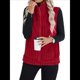 thumbnail image 1 of Chaleco Acolchado Sin Mangas para Mujer, Chaqueta con Cremallera, Abrigo de Moda para Otoño y . Rojo L, 1 of 6