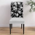 thumbnail image 4 of Dining Chair Covers Set of 8 Vintage Pastoral Black Flower Country Art Decoration Stretch Parsons Chair Slipcovers Removable Washable Chair Cover Protector for Kitchen Dining Room Hotel, 4 of 5