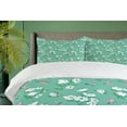 thumbnail image 4 of Ambesonne Hipster Duvet Cover Sets, Blooming Butterflies Sketch, 2-Queen, Seafoam and Pale Pink, 4 of 7