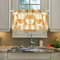 thumbnail image 2 of Yayeee Kitchen Curtains Light Filtering 27"x36" Rod Pocket Short Cafe Window Panel, Geometric Circles, 2 of 7