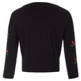 thumbnail image 4 of Belle Poque Cárdigan de punto suave con botones y cuello en V para mujer, suéter negro de talla grande 2XL BP609-1, 4 of 5