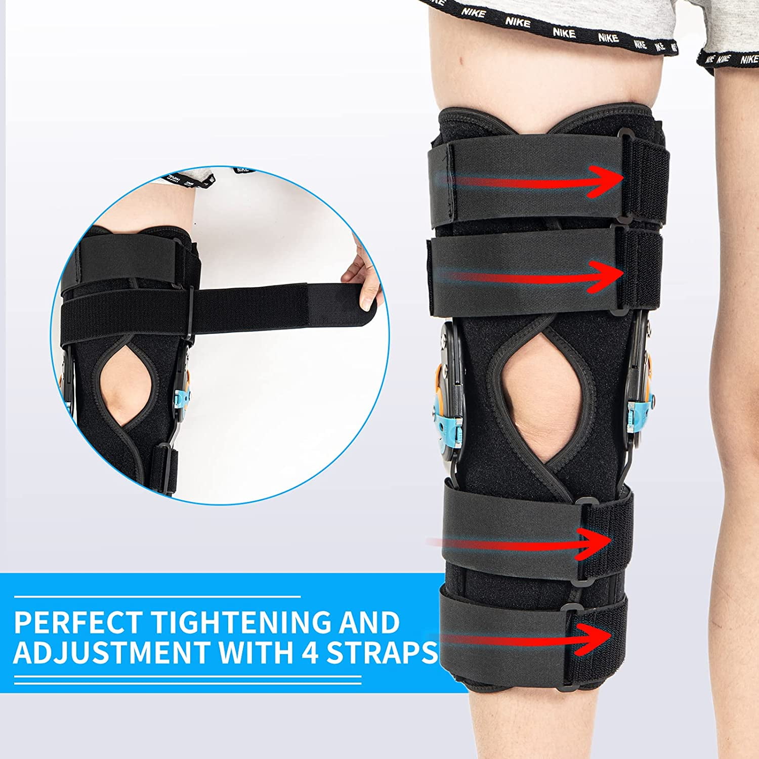 Trxaluviy Hinged ROM Knee Brace Post Op Knee Immobilizer for Arthritis, ACL, MCL, PCL, Meniscus Tear, Injurie/Knee Pain