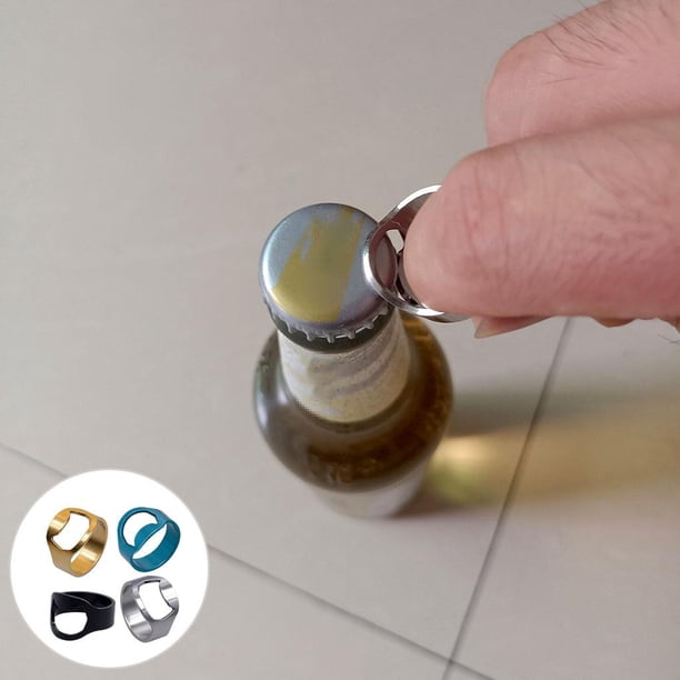 abridor de botellas de 4 piezas, herramienta colorida para barra de cerveza, , 4 , acero inoxidable, joyería liviana, para Hugo Anillo abridor de botellas
