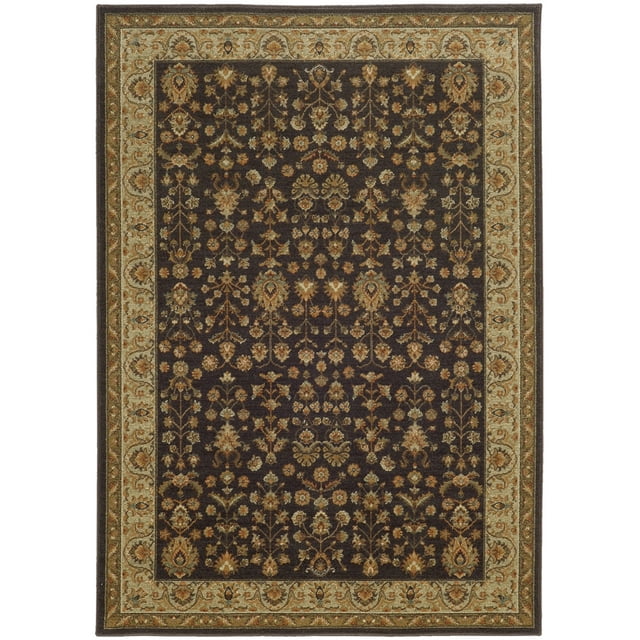 Tommy Bahama Voyage Area Rug 116K0 Charcoal Vines Leaves