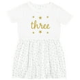 thumbnail image 3 of Inktastic 3rd Birthday Gold 3 Year Old Girls Toddler Dress, 3 of 5