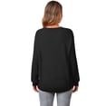 thumbnail image 5 of Asklazy Women Pullovers Sweater Soft Fisherman Cable Long Sleeve Crewneck Sweater,Thanksgiving,Black,L, 5 of 10