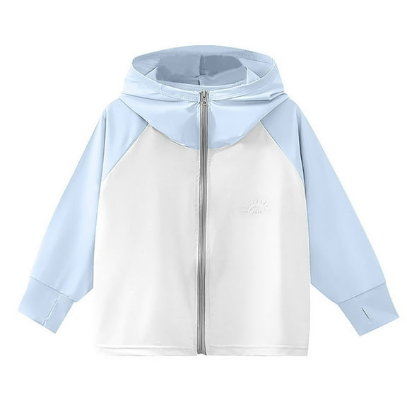 Luogg Toddler Summer Boys Girls Lightweight Sunscreen Hoodie Toddler Summer Outwear Breathable Coat Jacket Girls Fleece Jacket Size 2-3 Years