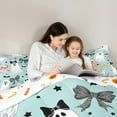 thumbnail image 5 of Manfei Kawaii Ghost Full Size Comforter Sets,Cartoon Bowtie Bow Bedding Comforter Set,Black Halloween Bats Bedding Sets For Girl,Breathable Home Decor Reversible,3pcs, 5 of 8