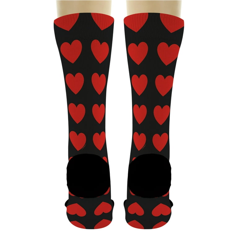 ThisWear Mens Valentines Gifts Candy Heart Sock Wife Gifts for Husband  Gifts 1-Pair Novelty Crew Socks 