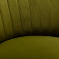 thumbnail image 5 of 360-Degree Swivel Accent Armchair with Wide Upholstered Seat and Metal Base, Round Barrel Chairs in Fluffy Velvet Fabric for Living Room, Bedroom, Olive, 5 of 7