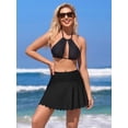 thumbnail image 6 of Sociala Women's Swim Skirt High Waist Swim Skirt with Briefs Bikini Tankini Bottom Solid Swimdress Skirt, 6 of 9