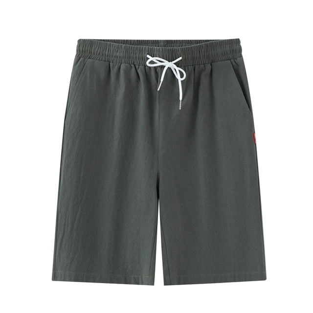 toraway Men's Solid Color Sports Casual Shorts Loose Fitting Running Training Jogging Capris XXL