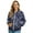 Boho Floral Paisley Pattern Blue, variant on Women's Bomber Jacket Zip Up Long Sleeve Varsity Shackets Lightweight Coat with Pockets, Stand Collar Loose Fit Casual Jacket Fall Winter Outfits, Small, Cartoon Dog