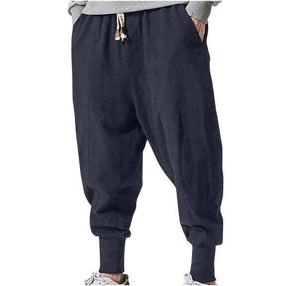 YYDGH Men's Joggers Harem Tapered Hip Hop Sweatpants Low Crotch Trousers Casual Loose Fit Solid Color Pants