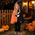 thumbnail image 4 of CUSTG Boys Outfit Sets Halloween Black Orange Cape And Pants For Boys Two Piece Outfit With Grinning Face Print Cozy Soft Back To School Uniform For Boys, 4 of 8