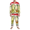 thumbnail image 3 of Salouo Avocado Lovers Wearing Umbrella Print Button-Front Long Sleeve Pajama Set for Men, Soft 2Pjs Men's Long Sleeve Sleepwear-Medium, 3 of 7