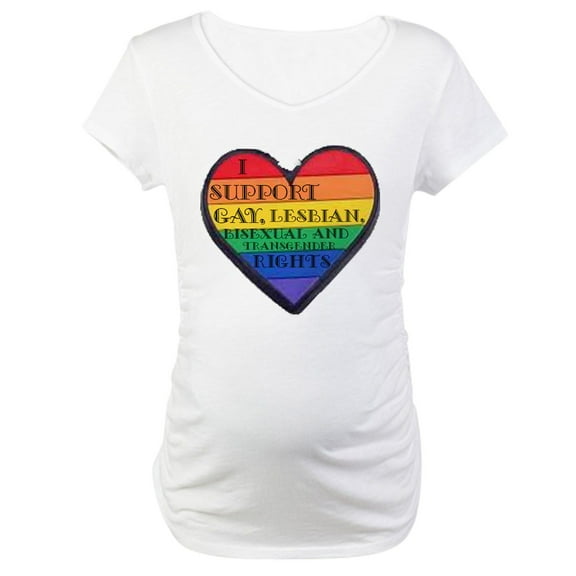 CafePress - I Support GLBT Rights Maternity T Shirt - Cotton Maternity T-shirt, Cute & Funny Pregnancy Tee