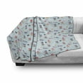 thumbnail image 3 of Summer Soft Flannel Fleece Throw Blanket, Girls and Accessories in a Swimming Pool Depicted in Nursery Style, Cozy Plush for Indoor and Outdoor Use, 60" x 80", Baby Blue and Multicolor, by Ambesonne, 3 of 6