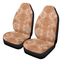 Uorisanigo Car Seat Covers, High-Back 2 Front Set, Soft Light Brown Automotive Seat Covers Fit for Most Cars, Auto Interior Accessories Cushions, Coral Velvet Fabric