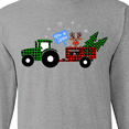 thumbnail image 4 of Inktastic Plaid Christmas Tractor with Cute Reindeer Long Sleeve T-Shirt, 4 of 5