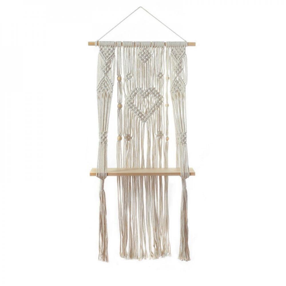 Macrame Tapestry Storage Rack Wall Bohemian Tapestry Plants Shelf
