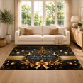 thumbnail image 2 of Gelasgo Luxury Christmas Gold Velvet Area Rug, Holiday Celebration Rectangle Floor Carpet, Soft Plush Non Slip Rug for Living Room Bedroom 63"×39.4", 2 of 5