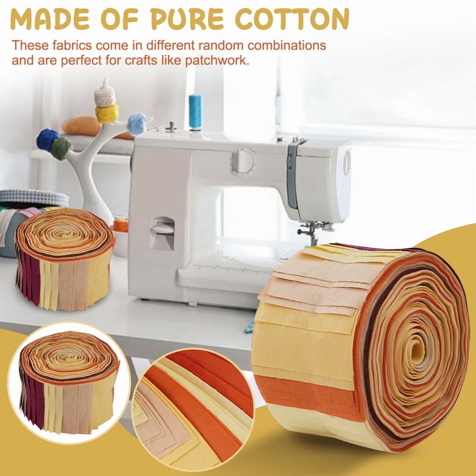 40PCS Jelly Roll Fabric 2.5x39 Inches (6.5x100 cm) Quilting Strips Bundle Cotton Solid Color Fabrics Patchwork for DIY Sewing Crafting Decoration (Thanksgiving Day)