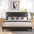 thumbnail image 3 of Sha Cerlin Black King Size Platform bed frame with Adjustable Tufted Headboard, Mattress Foundation, 3 of 10
