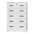 thumbnail image 4 of Pemberley Row Engineered Wood White Chest Contemporary 5-Drawer Lock 44" Unassembled, 4 of 14