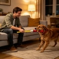 thumbnail image 4 of Dog Tug Of War Rope Toy With Squeaker Plush Chew Design for Aggressive Chewers Teeth Cleaning Interactive Play, 4 of 6