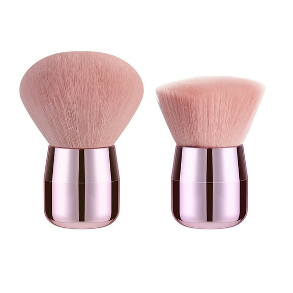 CALIYI 2PCS Makeup Blush Brushes, Travel Size Face Powder Brush for Loose Powder, Fluffy Foundation Brush for Face, Kabuki Brush for Mineral Powder Contouring Cream or Liquid Cosmetics
