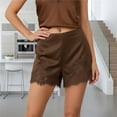 thumbnail image 3 of Pantalones cortos de satén for mujer Y2k con ribete de encaje, micro mini pantalones cortos de pijama, bragas de talle bajo, pantalones de pijama, 3 of 7