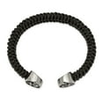 thumbnail image 2 of Primal Steel Stainless Steel Antiqued and Polished Black Leather Anchor Cuff Bracelet, 2 of 3