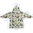 thumbnail image 7 of Green and Red Christmas Holly Pattern Blanket Hoodies for Kids 6-13YR Oversize Wearable Blanket Hoodies for Boys Girls Teens, 7 of 7