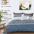 thumbnail image 3 of 3 Piece Blue Brown Flowers Duvet Cover Set Queen Size, Microfiber Comforter/Quilt Cover with Corner Ties and 2 Pillowcases, Classic Botanical Art Elegant All Season Soft Bedding with Zipper Closure, 3 of 8